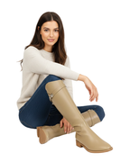 Imogen Women's Knee High Boots – Low Heel Side Zip Smart Casual Winter Boots