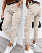 Mavic Women's Cargo Trousers – High Waist Utility Tapered Casual Pants