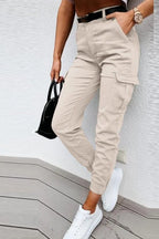 Mavic Women's Cargo Trousers – High Waist Utility Tapered Casual Pants
