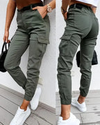 Mavic Women's Cargo Trousers – High Waist Utility Tapered Casual Pants