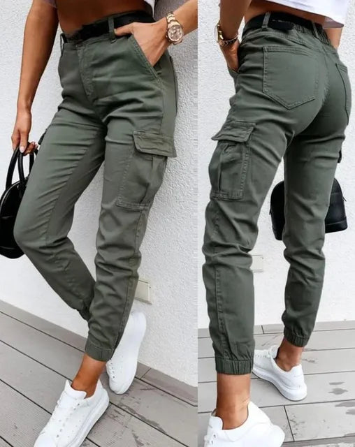 Mavic Women's Cargo Trousers – High Waist Utility Tapered Casual Pants