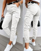 Mavic Women's Cargo Trousers – High Waist Utility Tapered Casual Pants