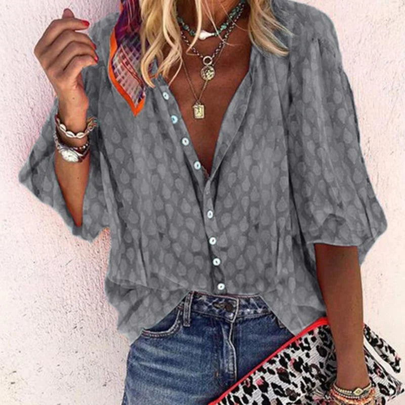 Liory Women's Summer Blouse – Lightweight Breathable Relaxed Fit Casual Top