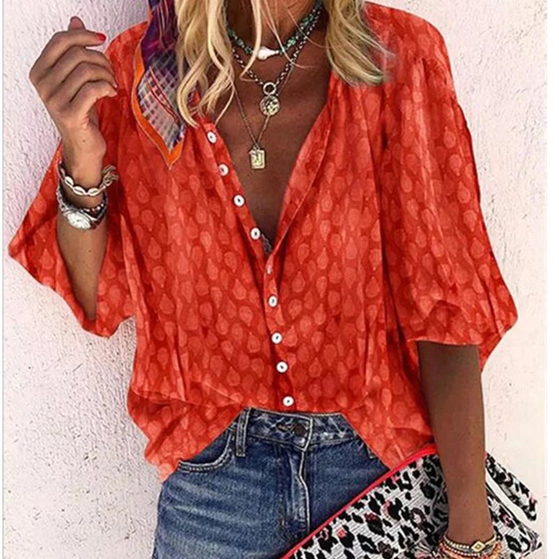 Liory Women's Summer Blouse – Lightweight Breathable Relaxed Fit Casual Top