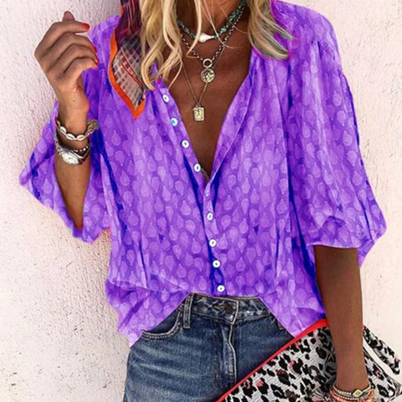Liory Women's Summer Blouse – Lightweight Breathable Relaxed Fit Casual Top