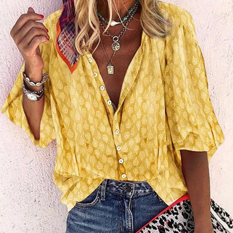Liory Women's Summer Blouse – Lightweight Breathable Relaxed Fit Casual Top