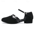 Evangeline Women's Dance Shoes – Latin Ballroom Suede Sole Heeled Sandals