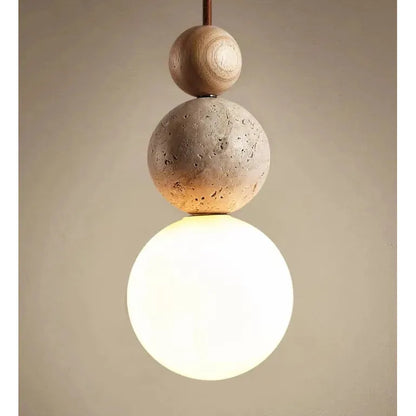 Dalla – Wabi-Sabi Style Travertine Pendant Light (LED)