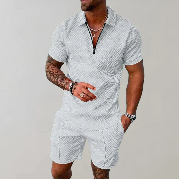 James Men's Summer Set – Cotton Linen Shirt & Shorts Casual Holiday Outfit