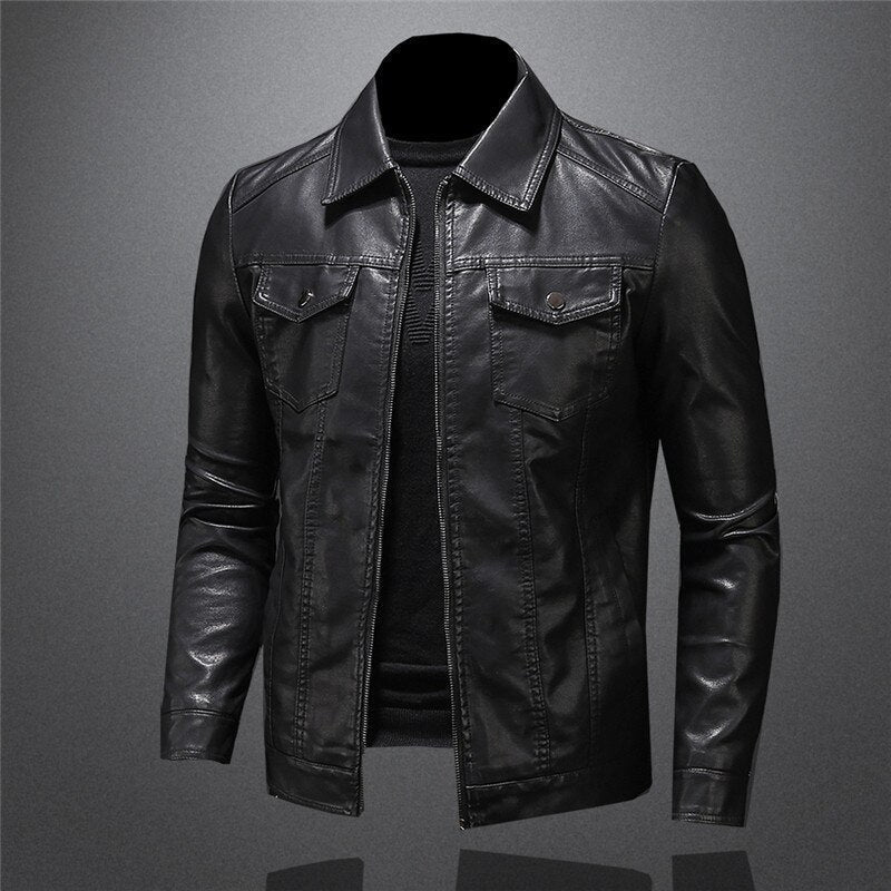 Harrison Men's Leather Jacket – Premium Classic Smart Casual Biker Coat